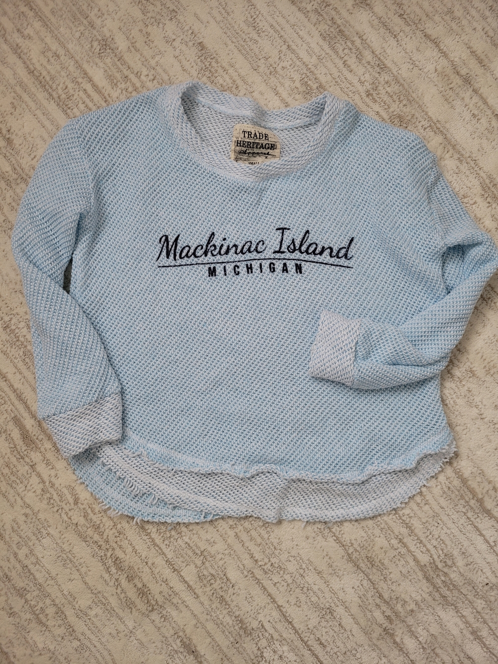 Heritage Light Blue "Mackinac Island" Knit Long Sleeve Pullover